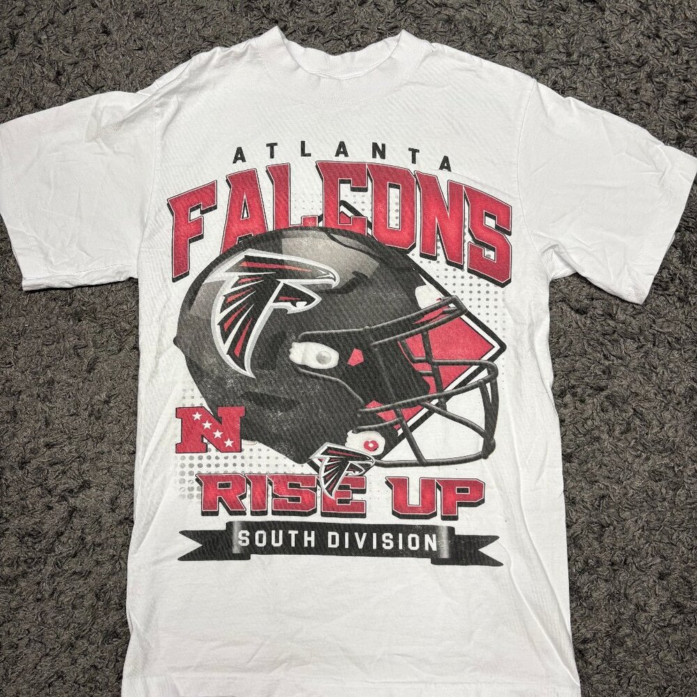 NFL Atlanta Falcons Mens White Rise Up T-Shirt NFC South Short Sleeve Size M
